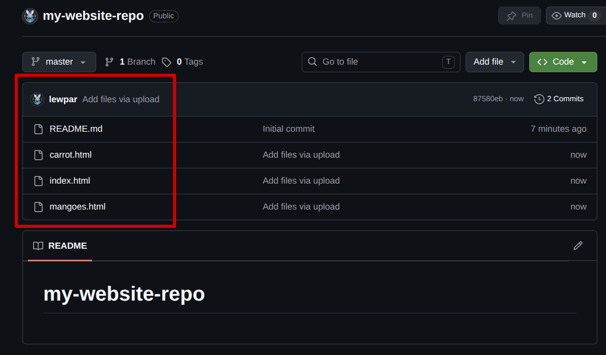 Site files in repository